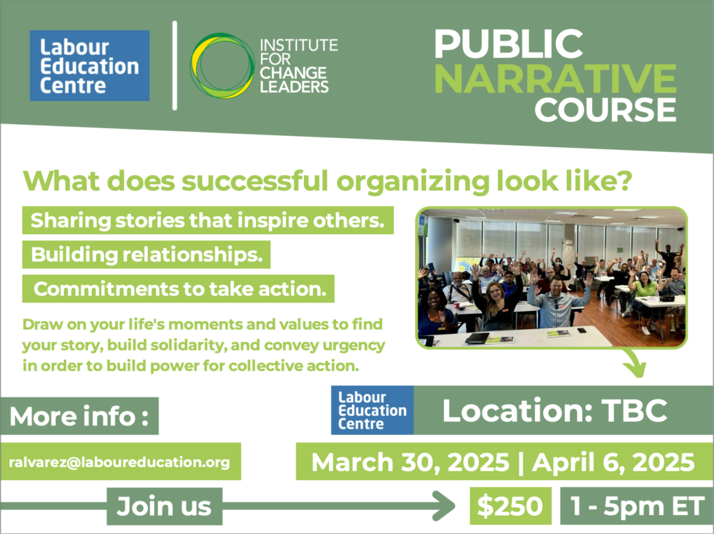 Public Narrative Course flyer